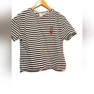 H&M striped Coca Cola crop-top Medium French girl vibe